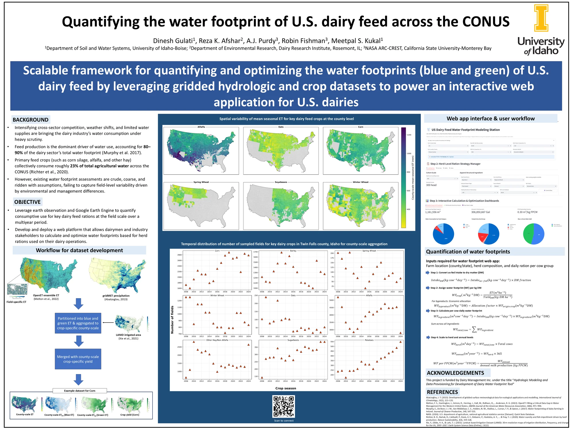Poster: Quantifying the water footprint of U.S. dairy feed across the CONUS